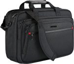 VANKEAN Laptop Briefcase for Men Women, Fits Up to 17.3 Inch Laptop Expandable Premium Laptop Shoulder Bag Water-Repellent Messenger Bag Computer Bag for Travel/Business/School-Black